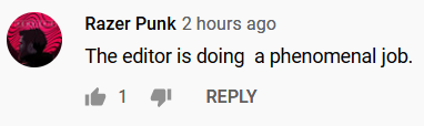 Youtube comment amazing video editing